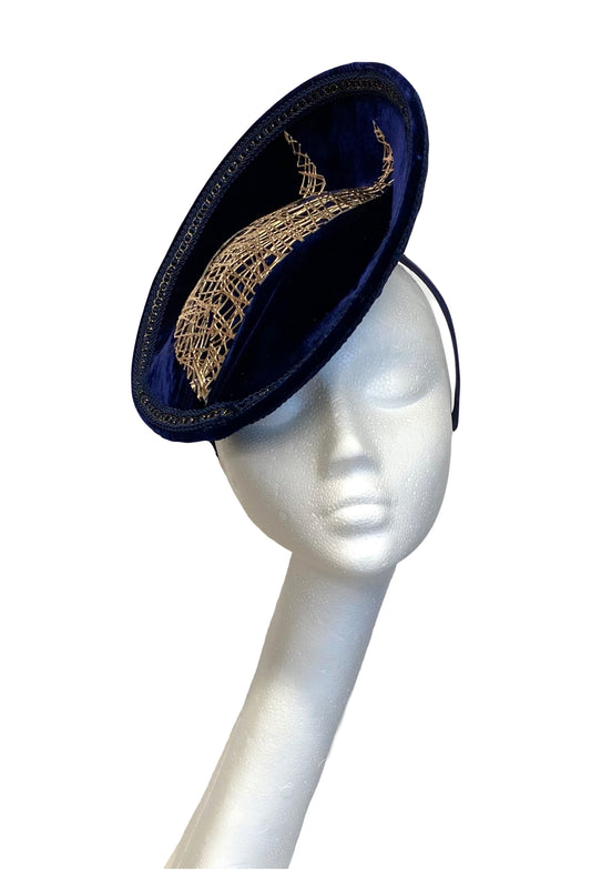 Navy Velvet Hat for Hire (BN23)