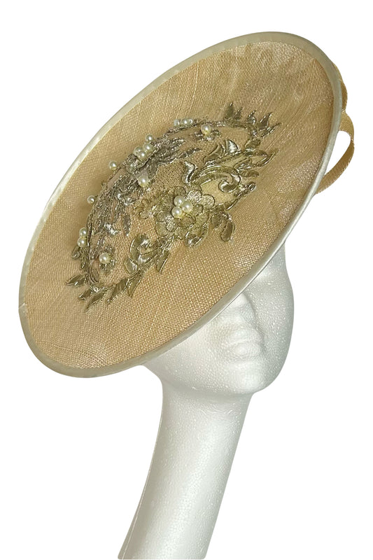 Cream & Gold Hat for Hire (W5)