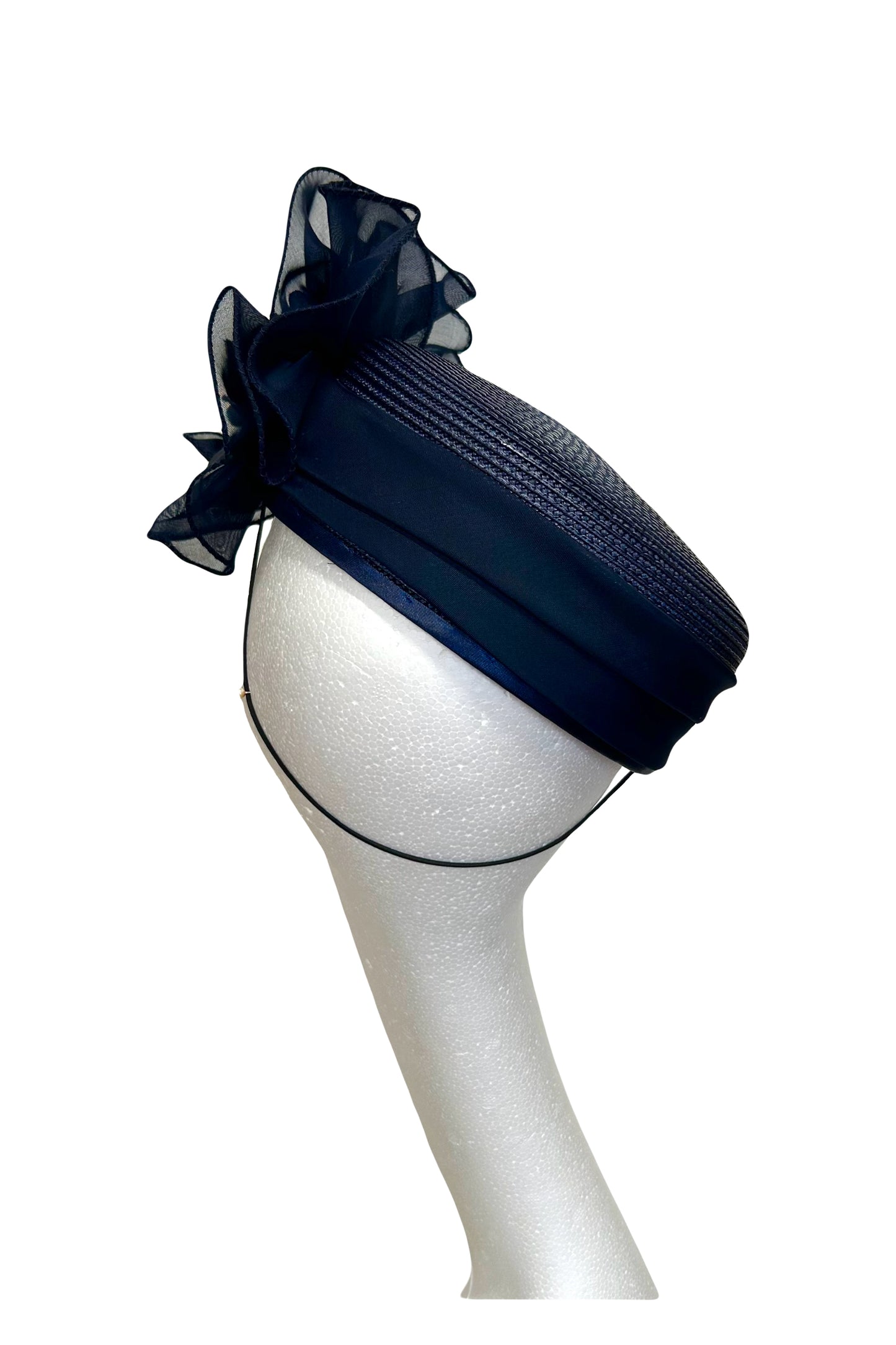 Carmel - Navy pillbox hat