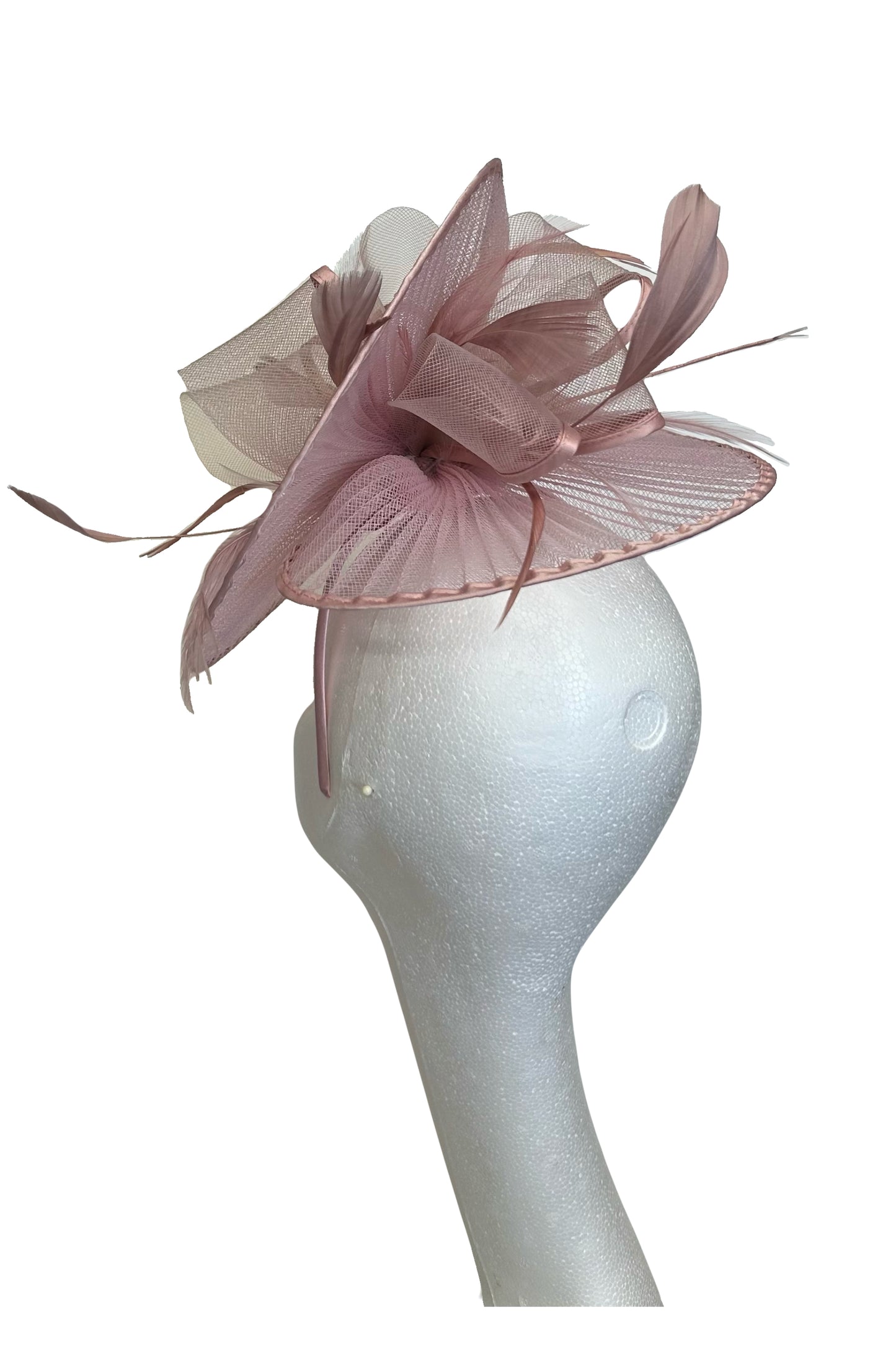 Dusty Pink headpiece for hire