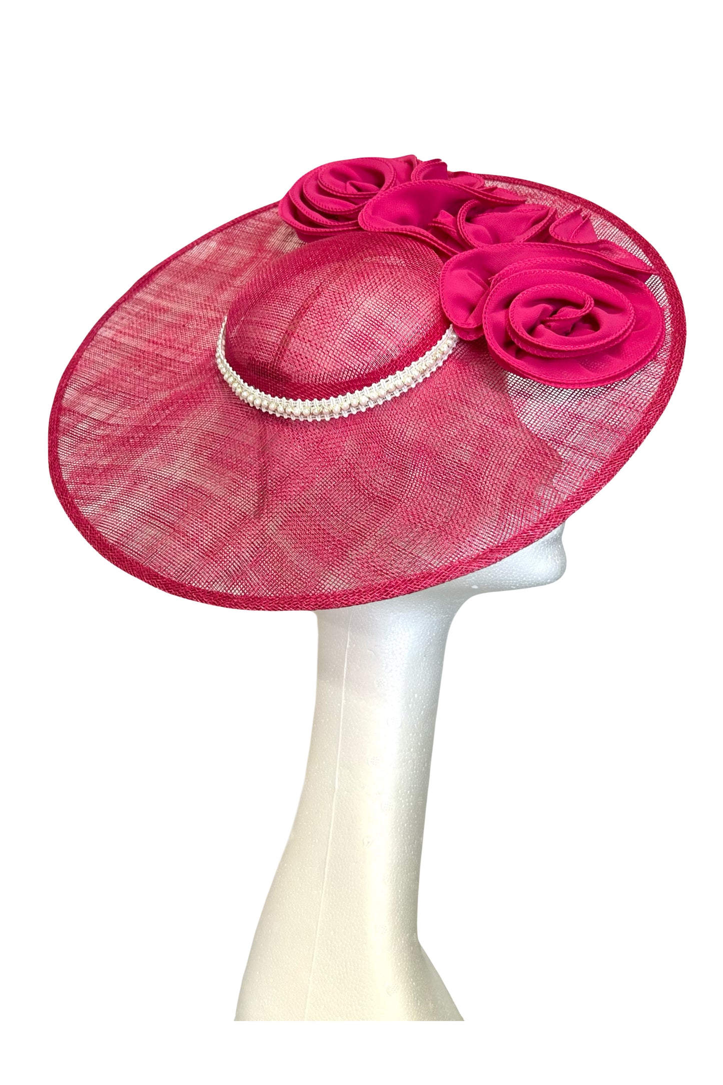 Florence - fushia pink headpiece to hire