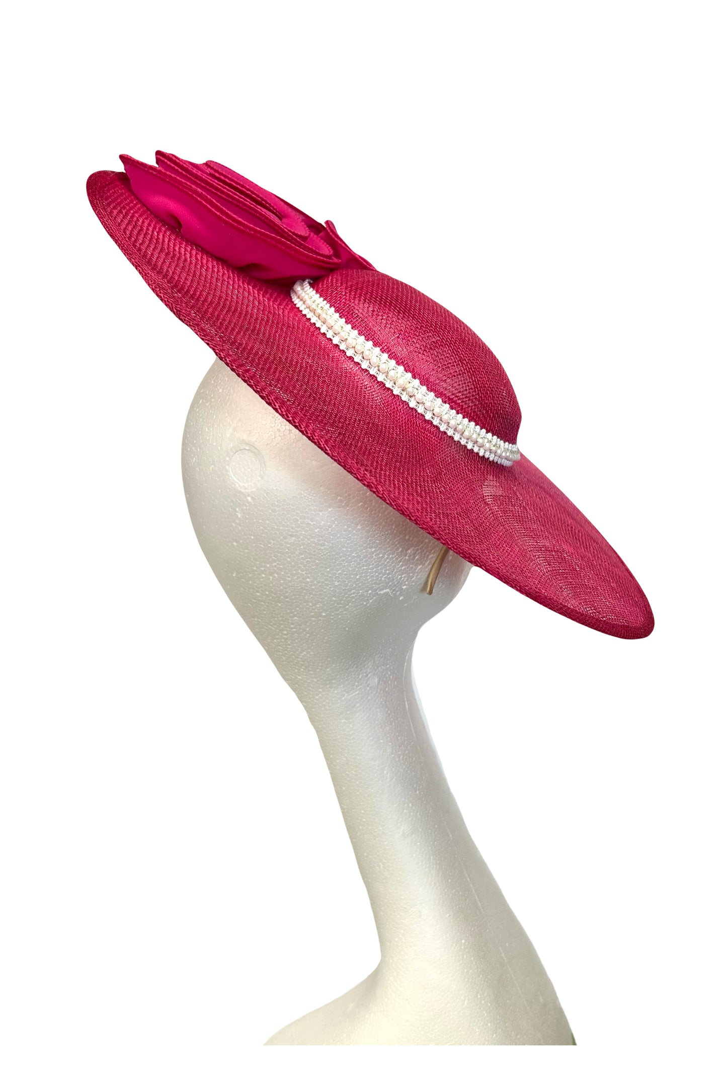 Florence - fushia pink headpiece to hire