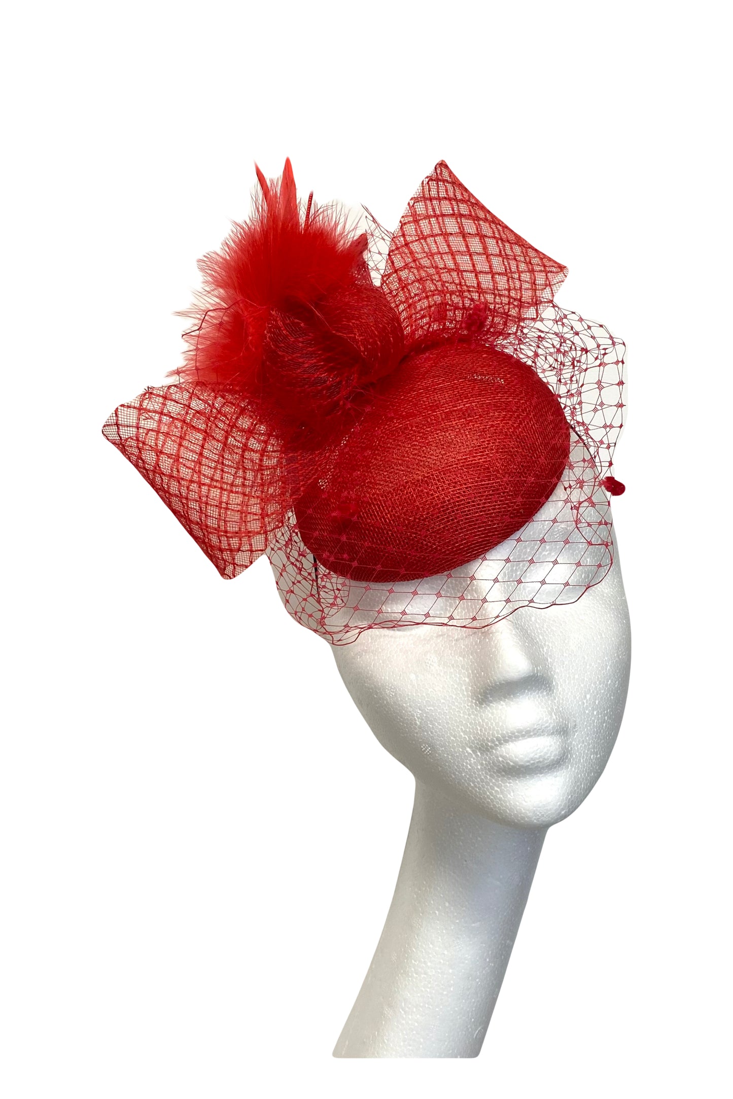 Red headpiece for hire