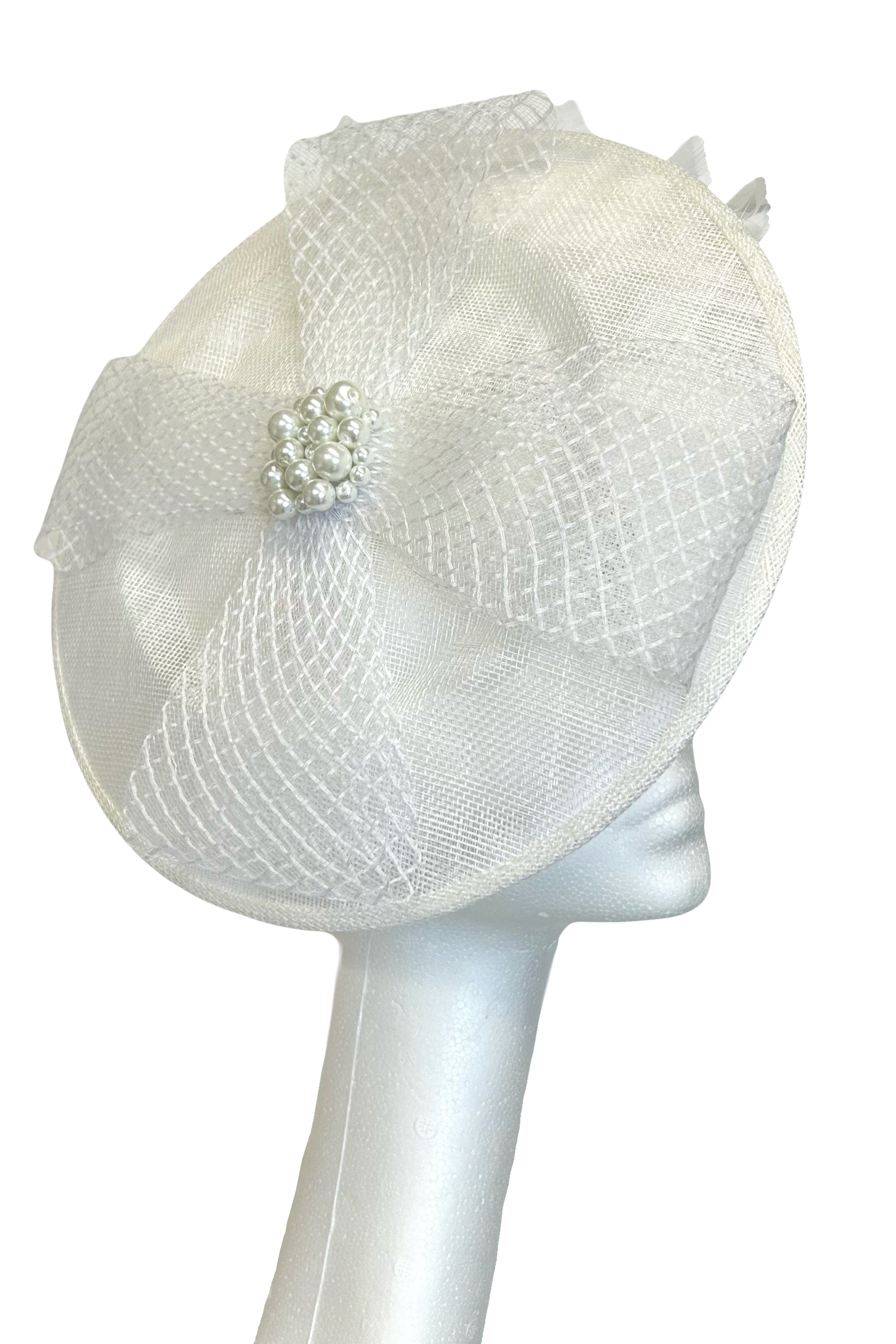 White headpiece to hire