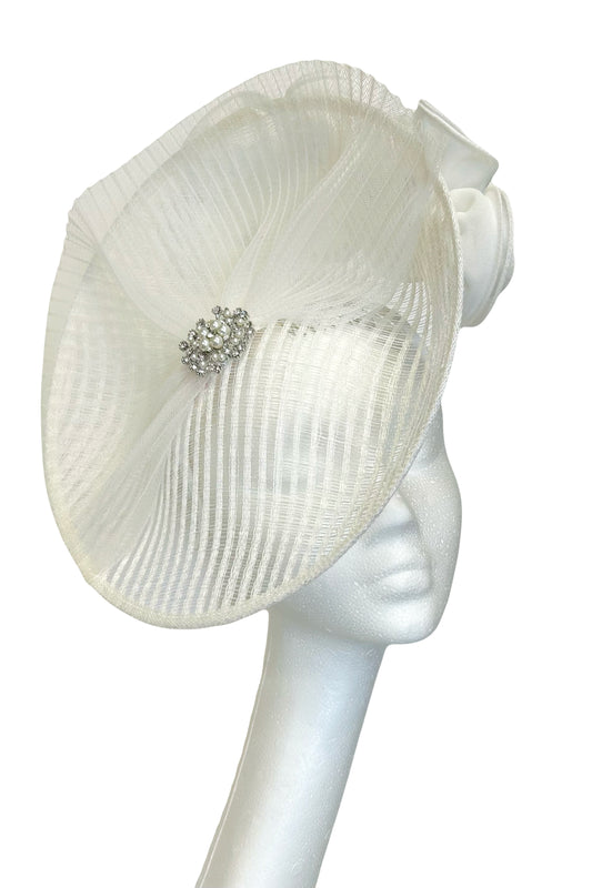White headpiece to hire