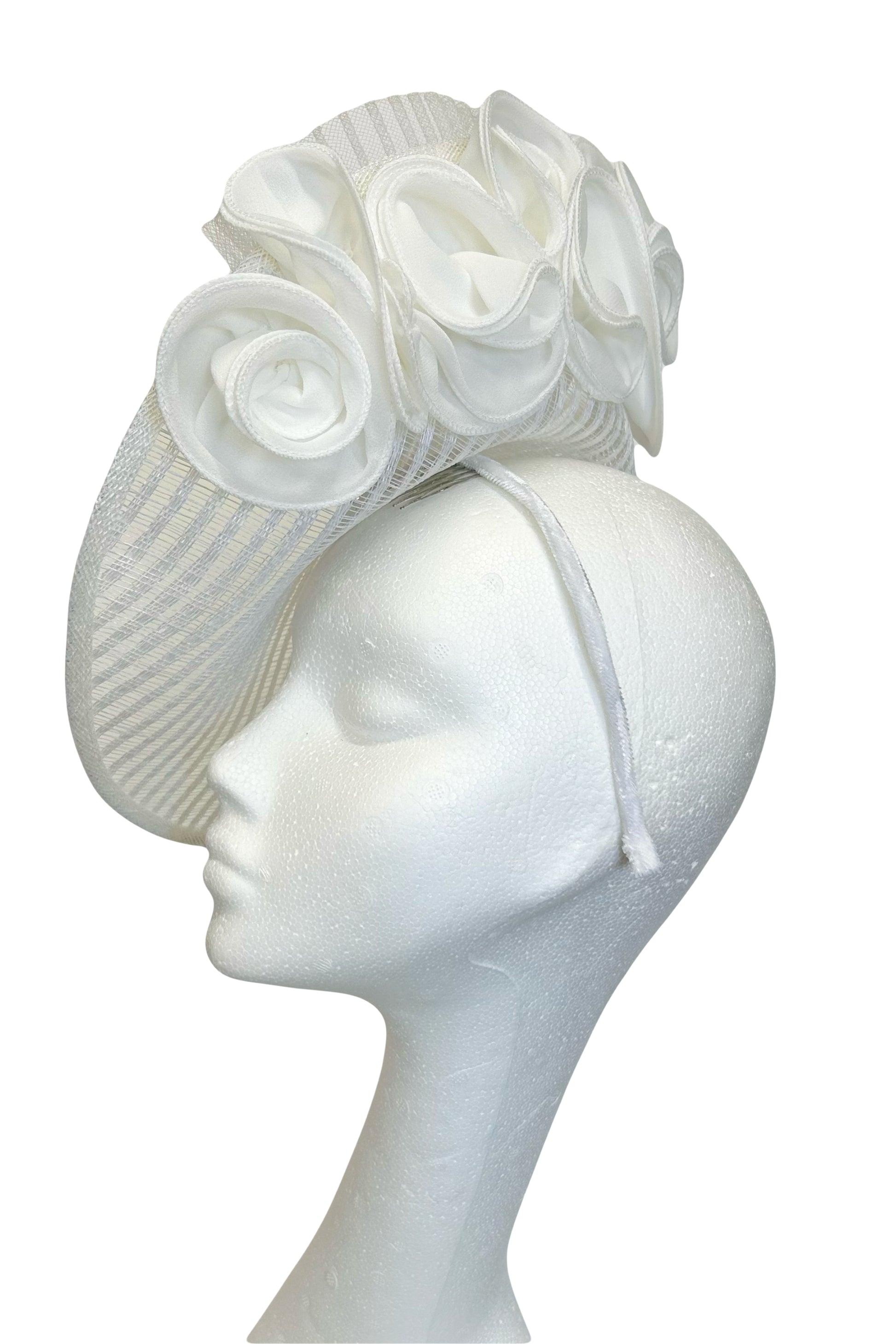 White headpiece to hire