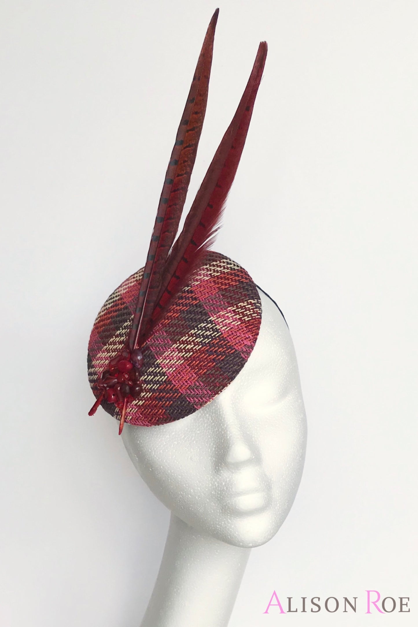 Tweed Cape & Headpiece Set - Wine