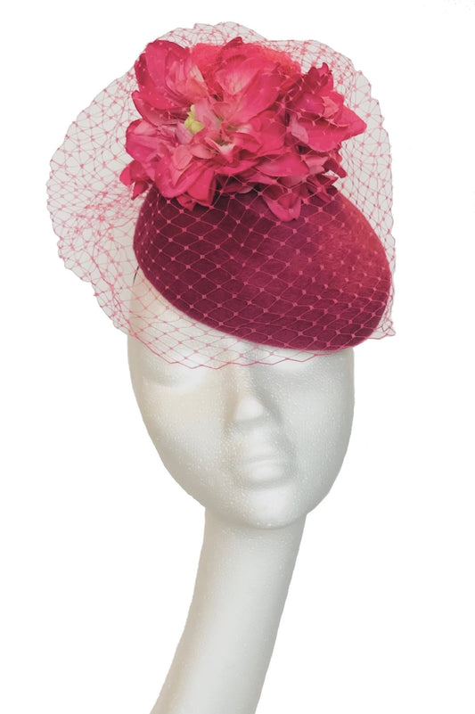 Pink Fur Felt Headpiece for Hire (PK21)