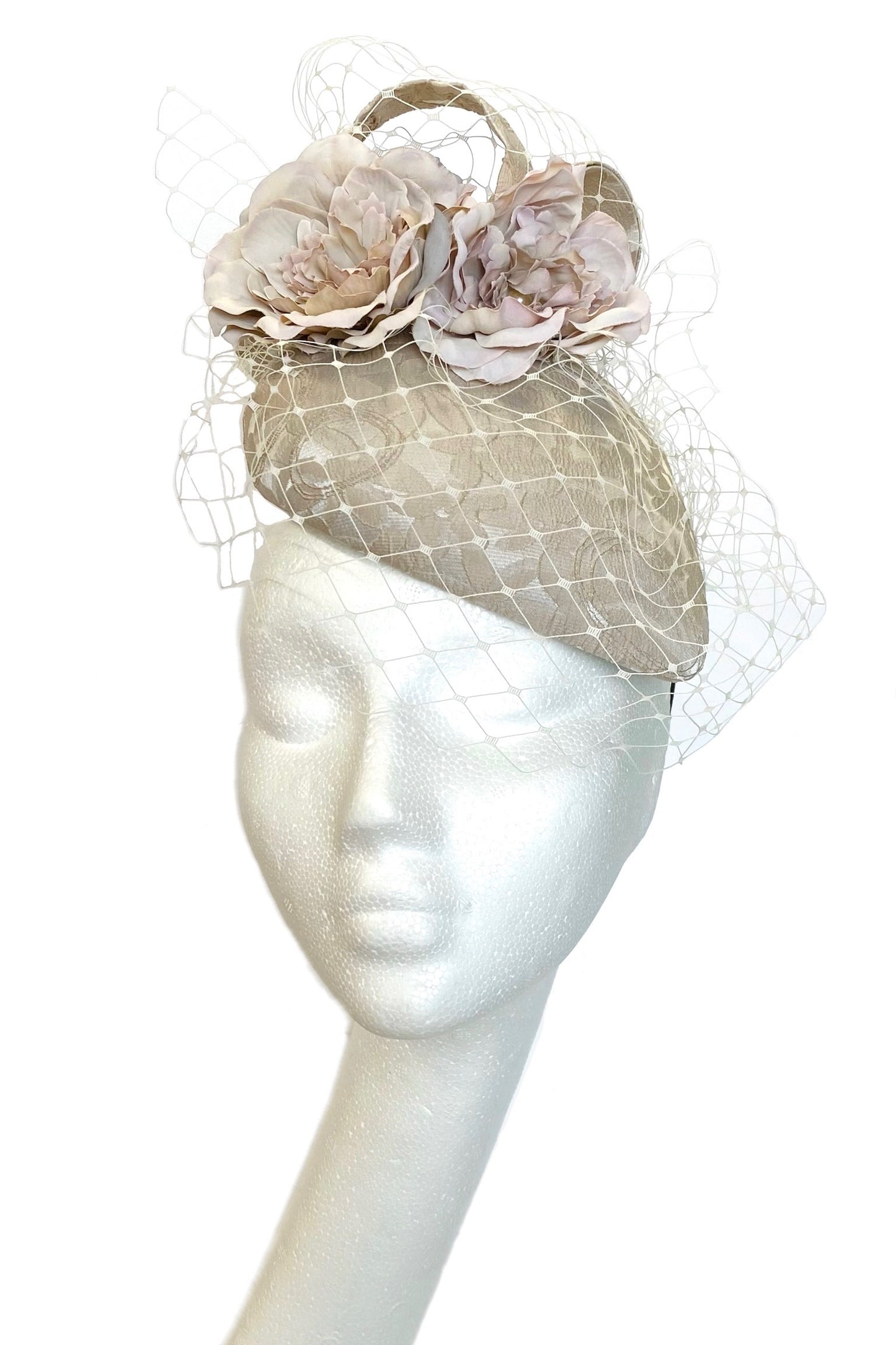 Taupe headpiece to hire
