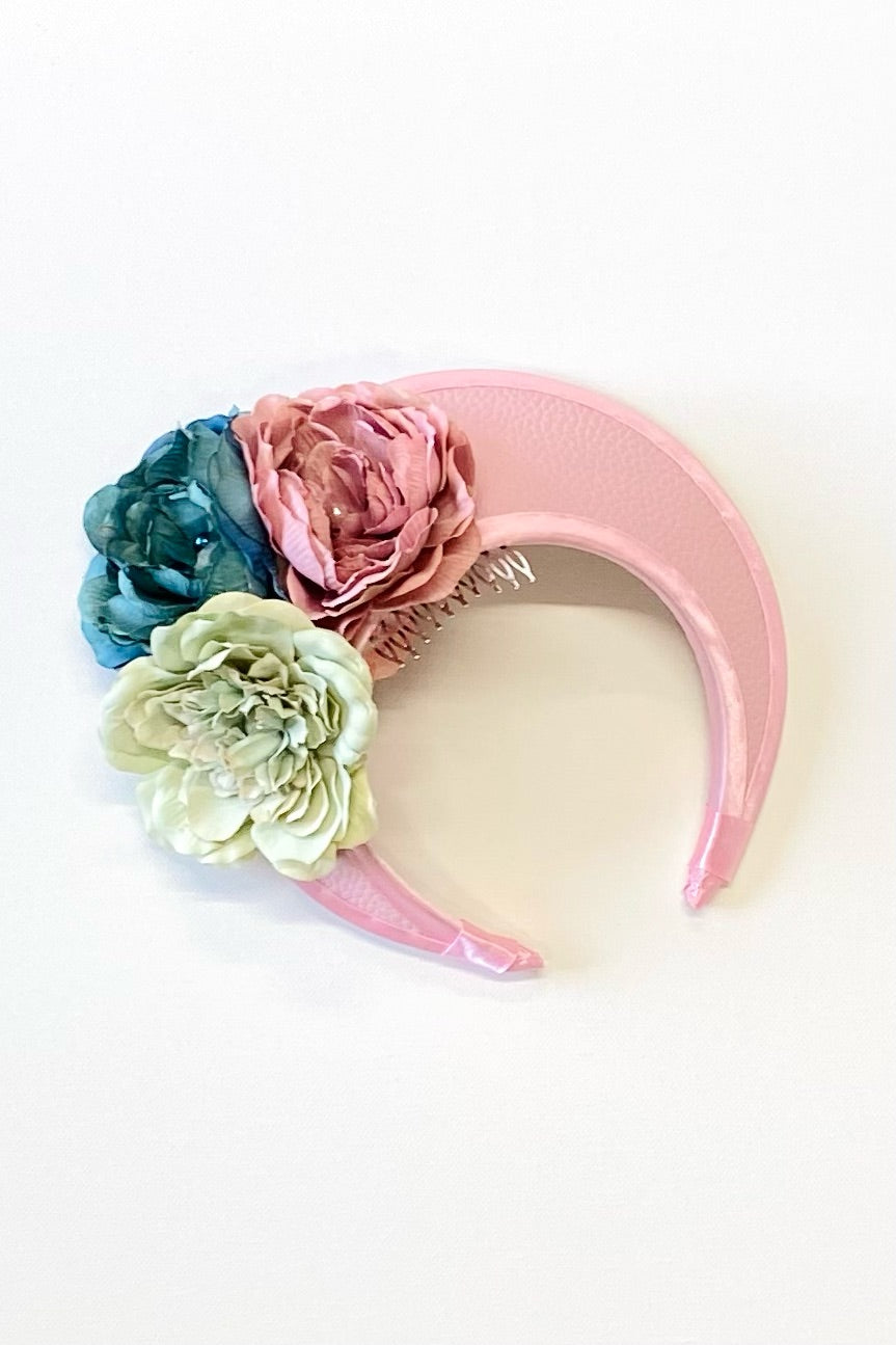 Pink and Teal crown headpiece