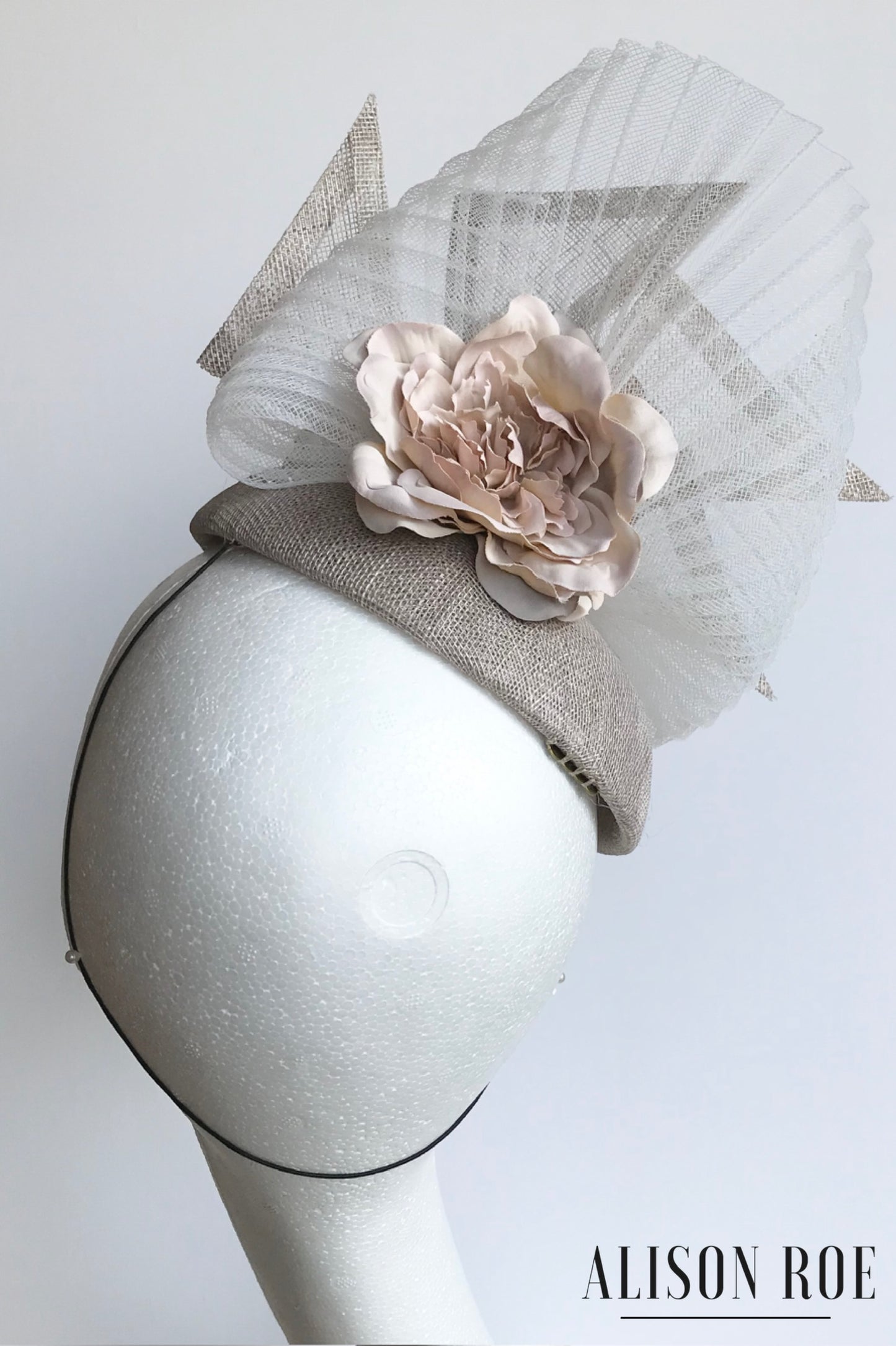 Taupe Headpiece for Hire (NB10)
