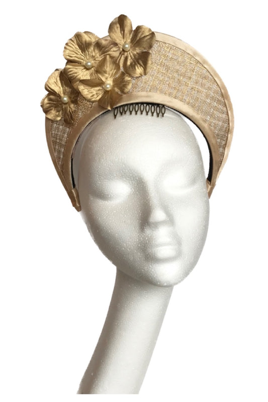 Gold wedding hat to hire