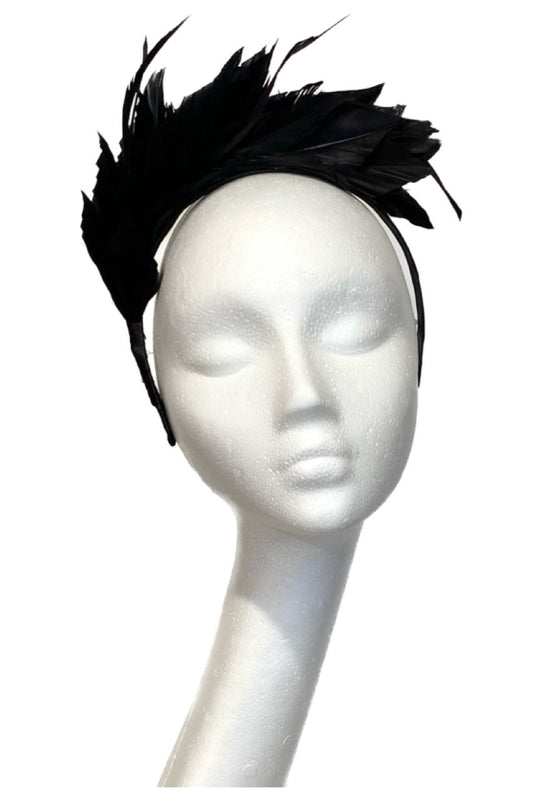 black feather fascinator