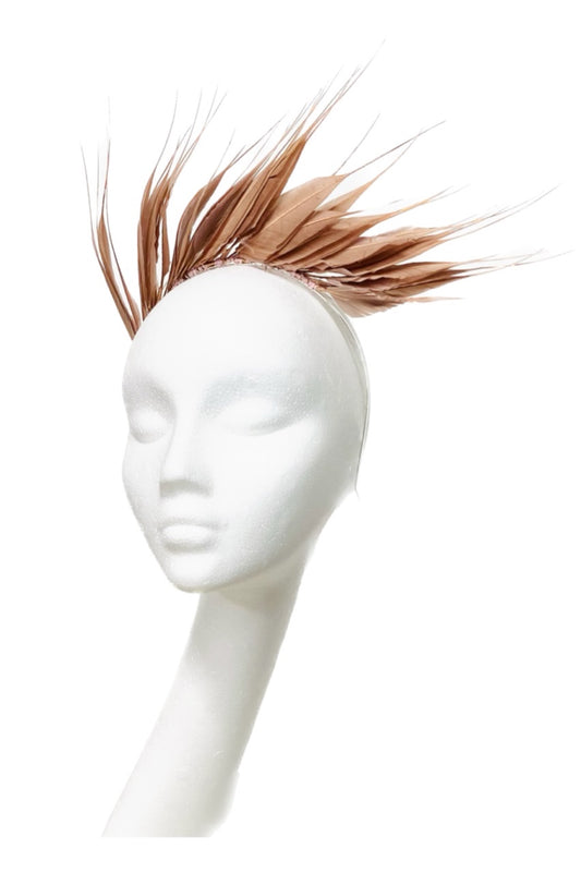 Nude feather headband for hire