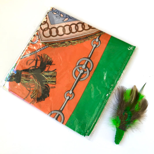 Équestre Scarf - Green/Orange