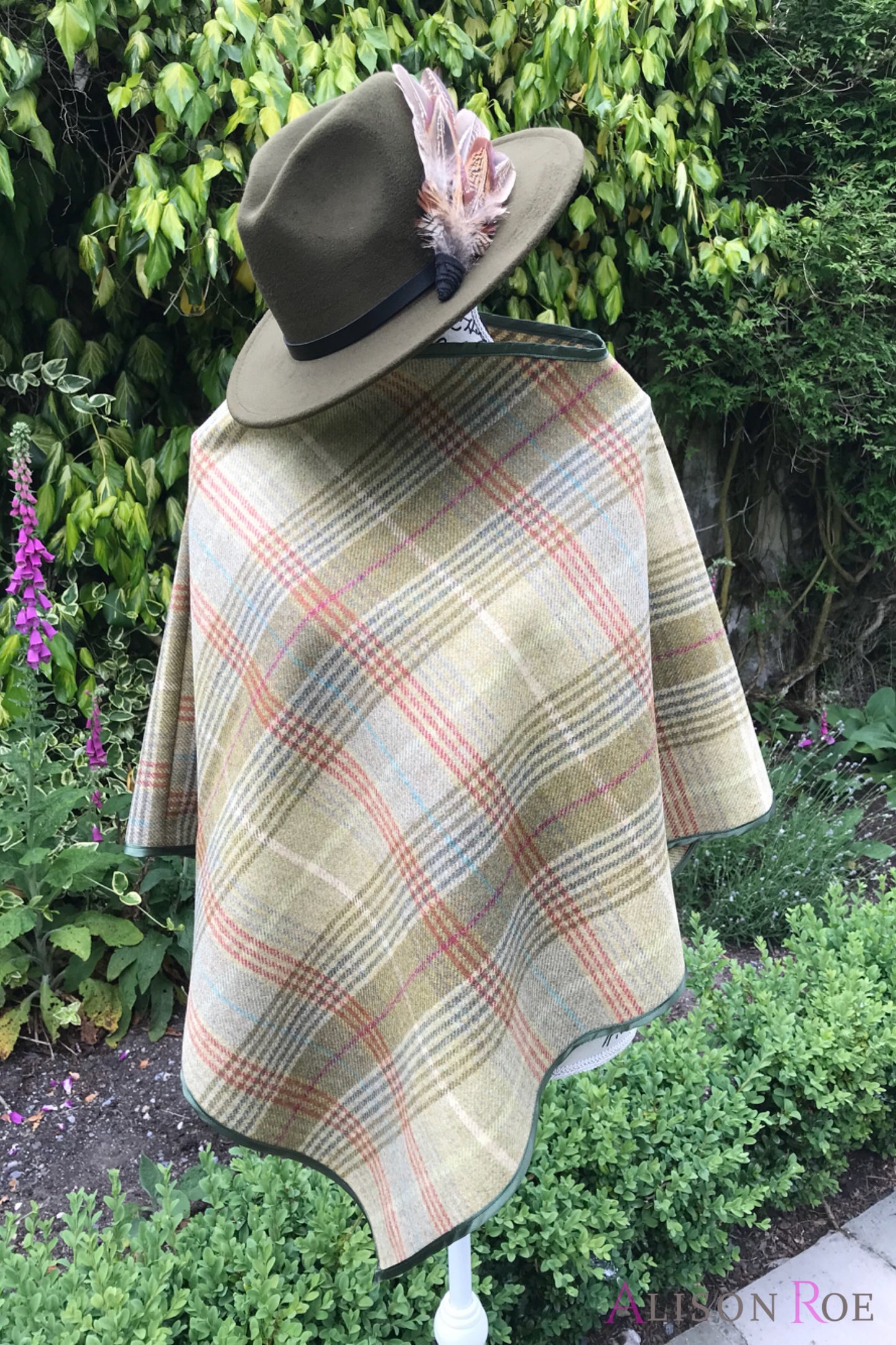 Green & Red Check Cape