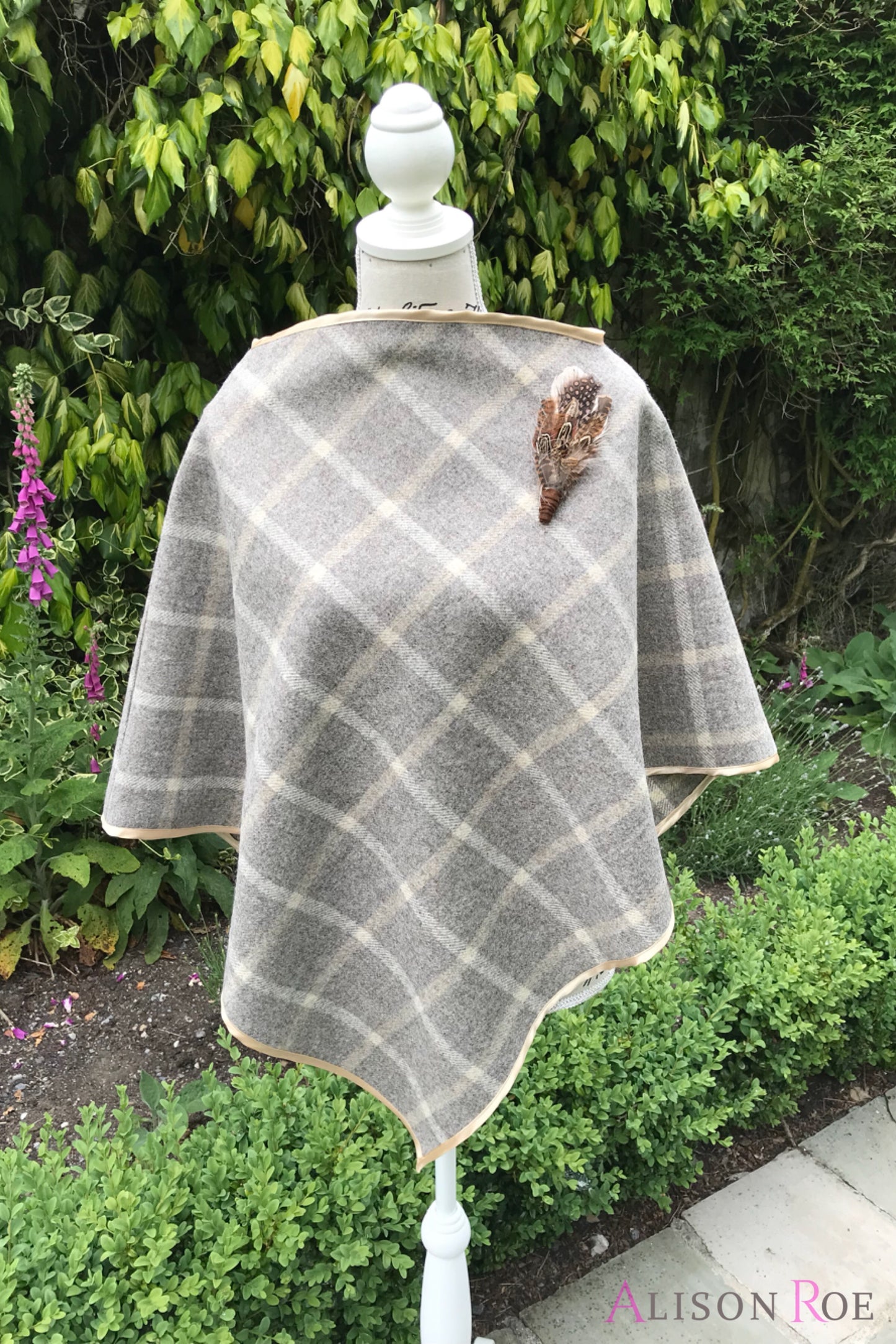 beige tweed cape