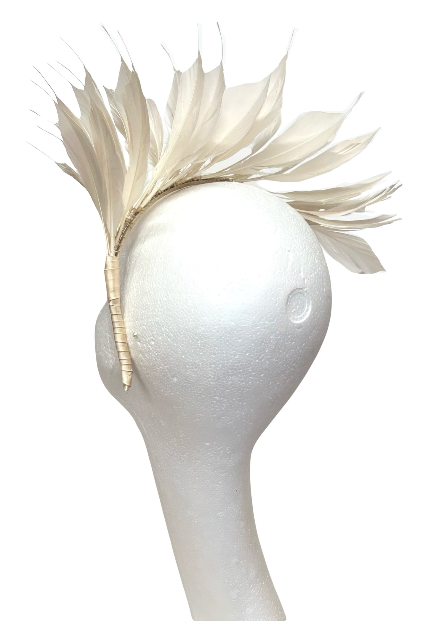 Champagne feather headband