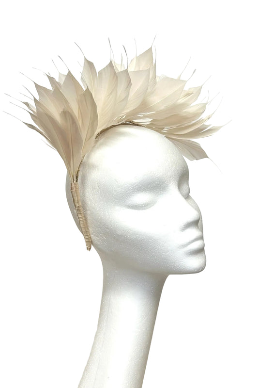 Champagne feather headband