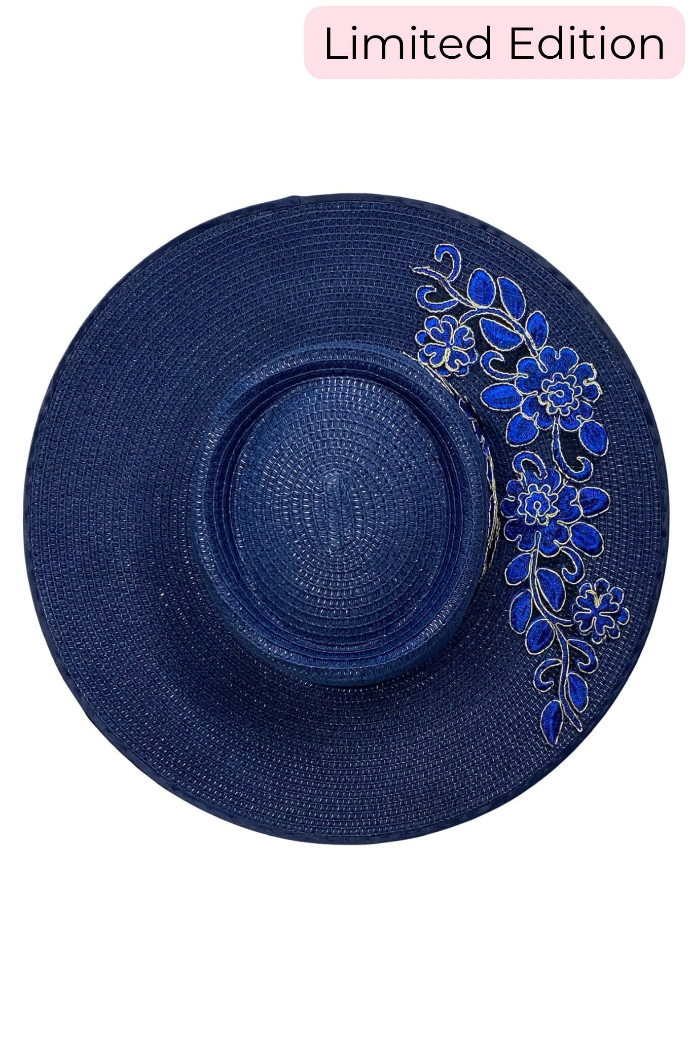 Navy wide brimmed hat