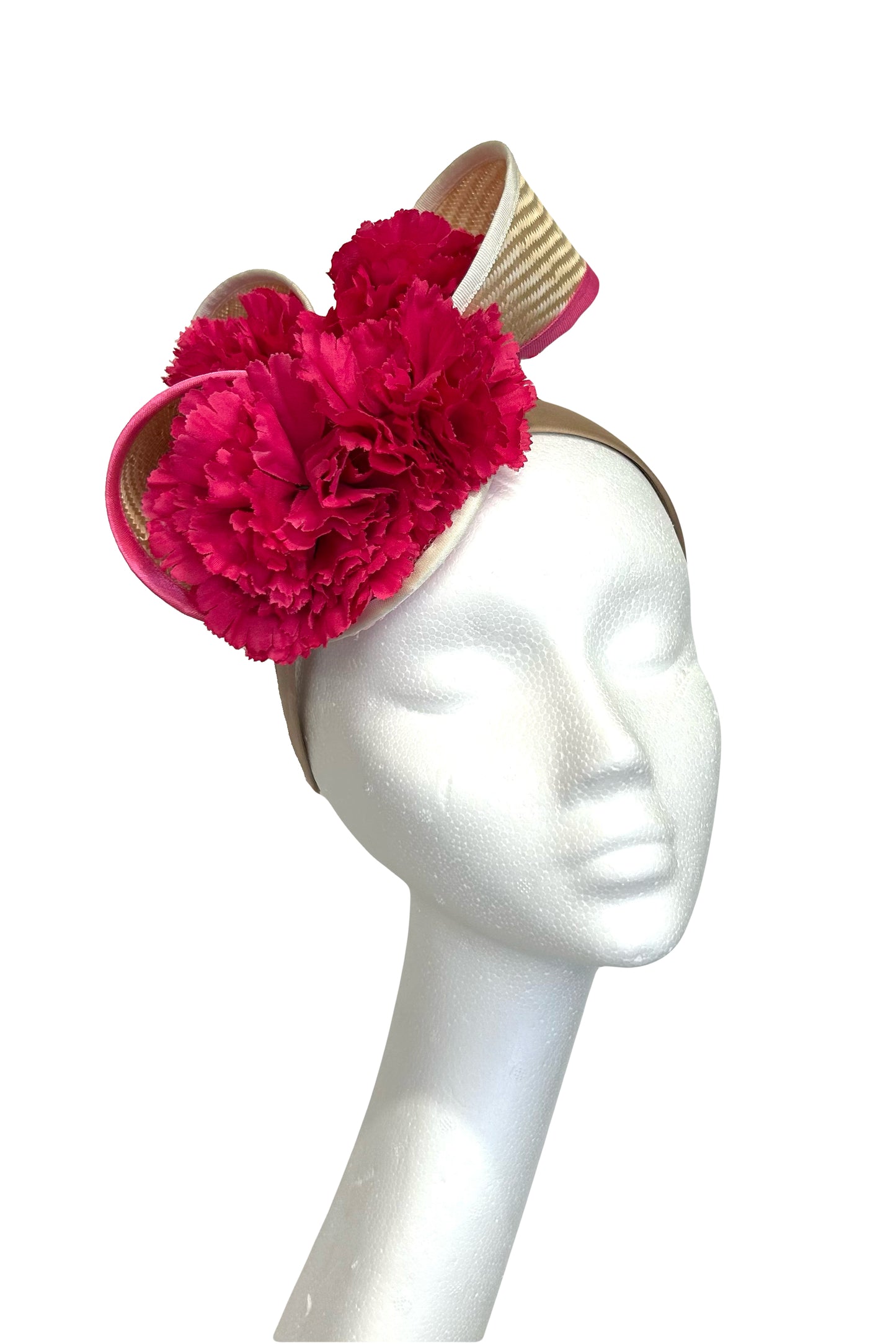 Fushia Pink headpiece to hire