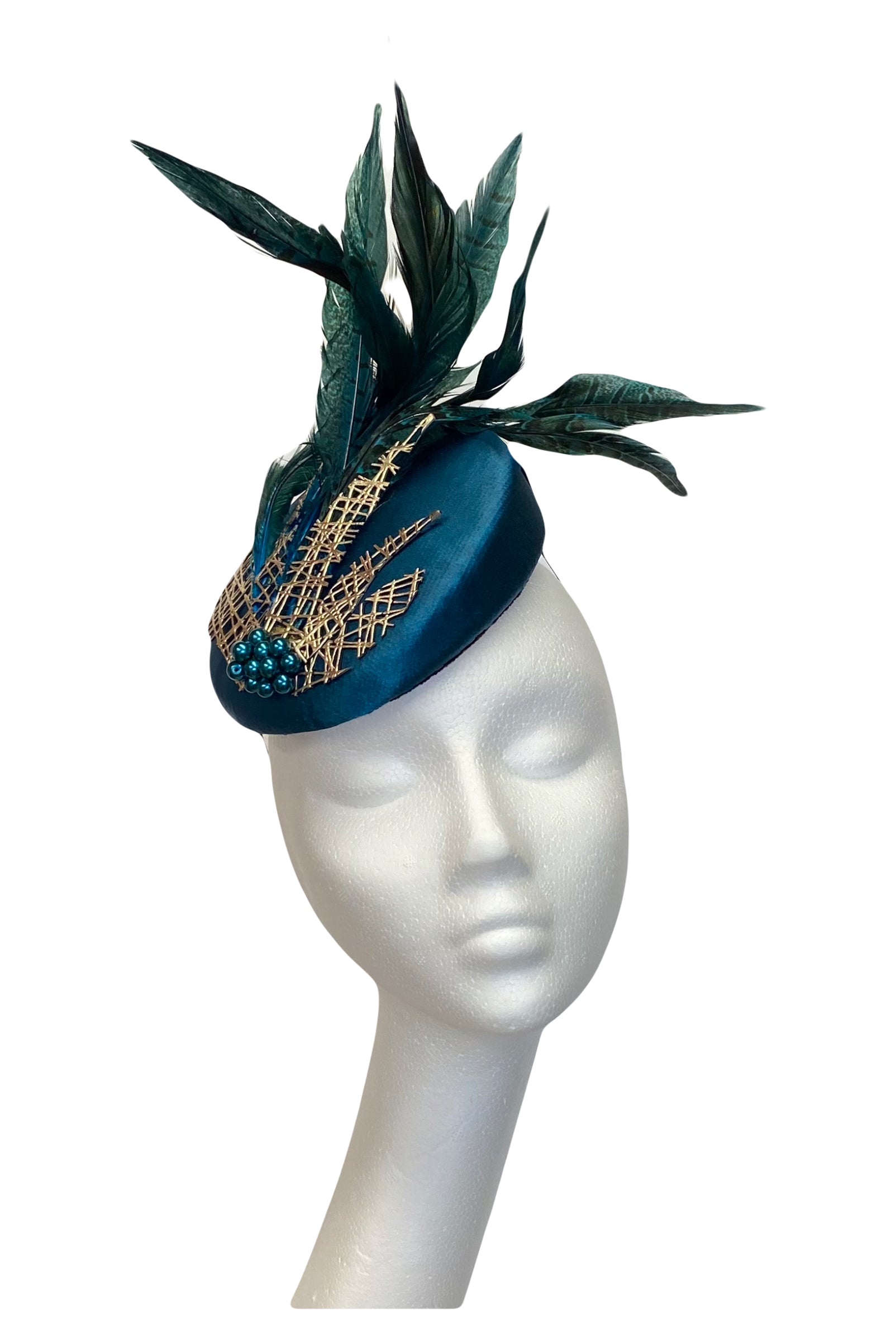 Teal headpiece to hire