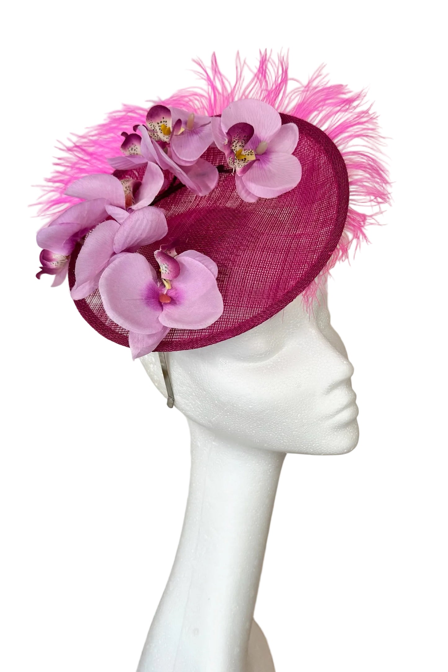 Hot pink headpiece for hire