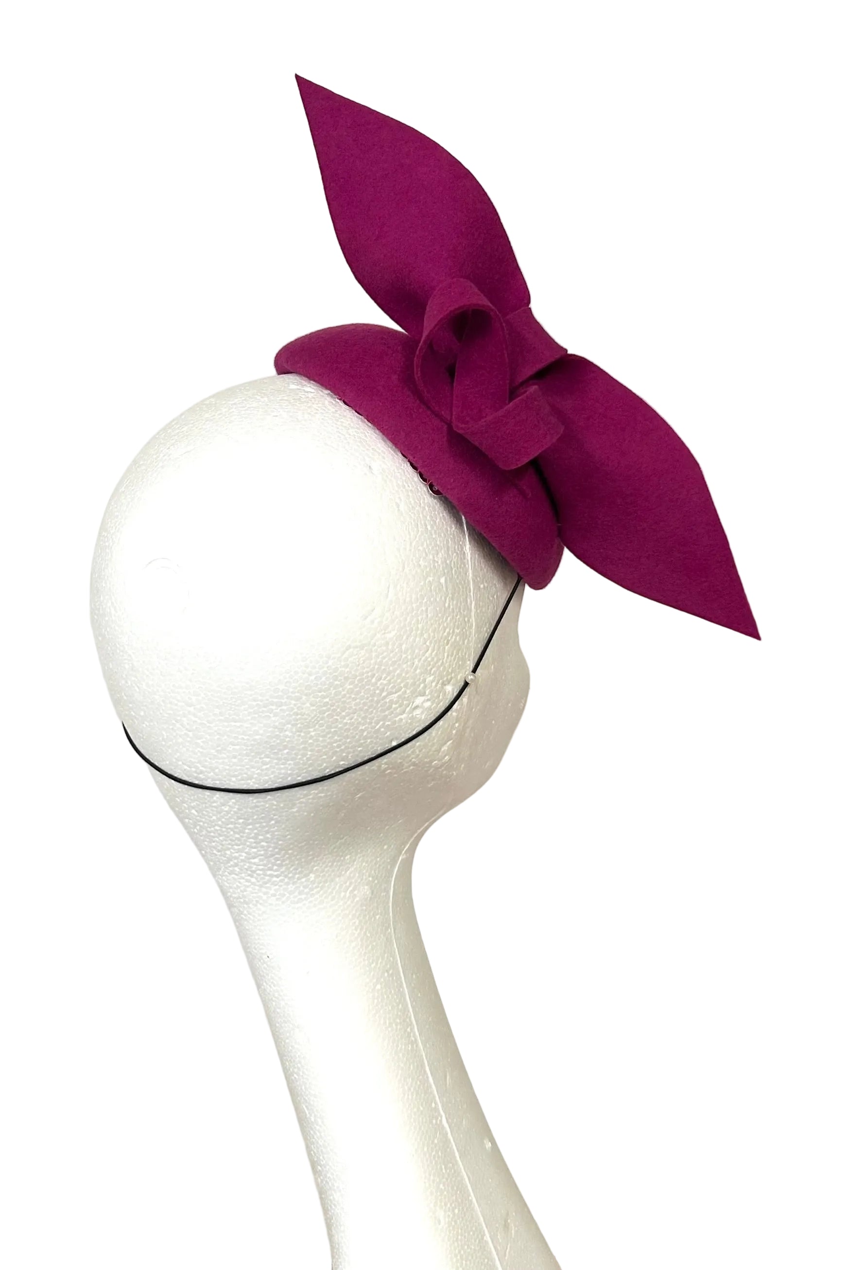 Raspberry pink headpiece for hire