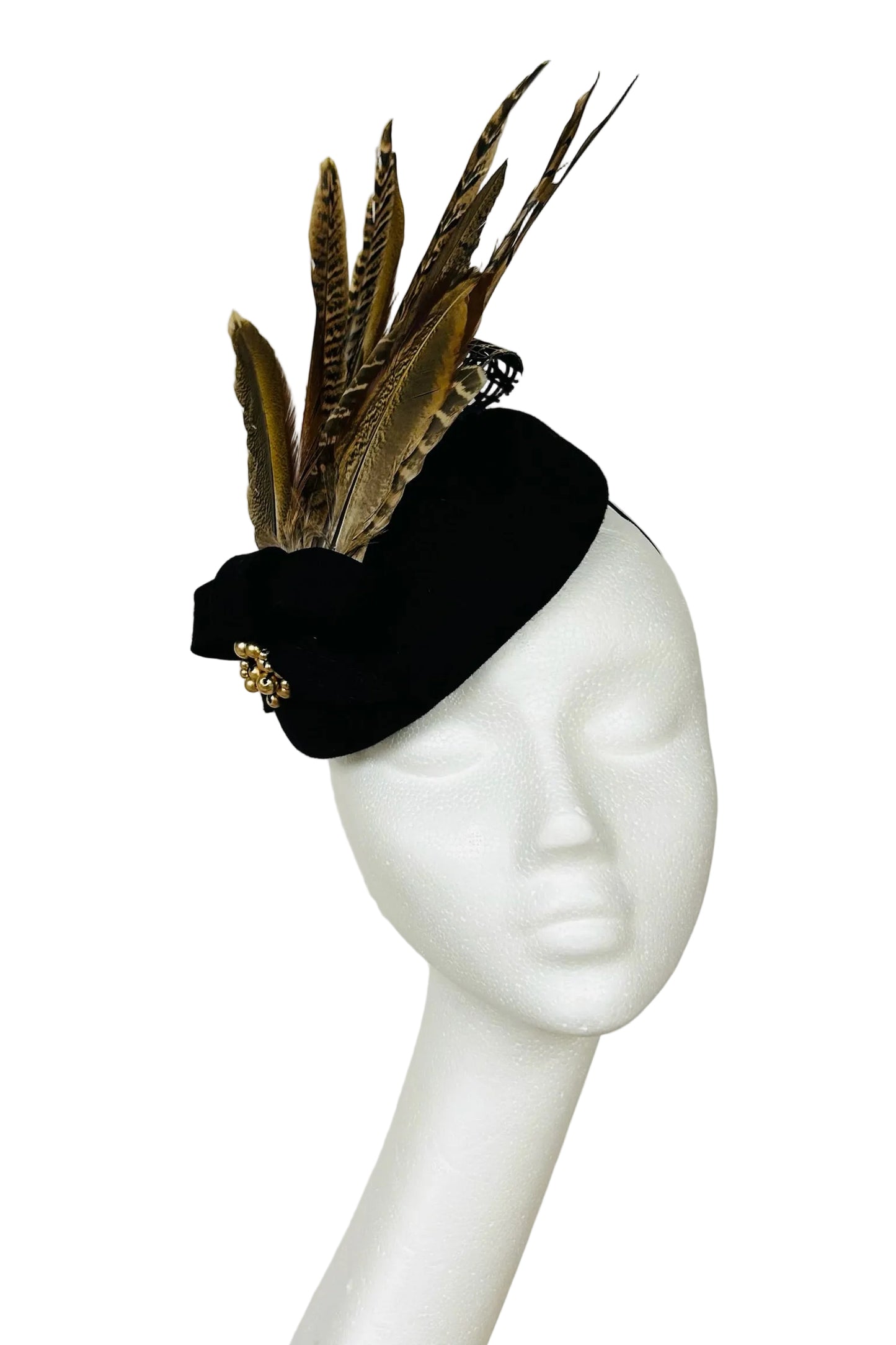 Black felt headpiece