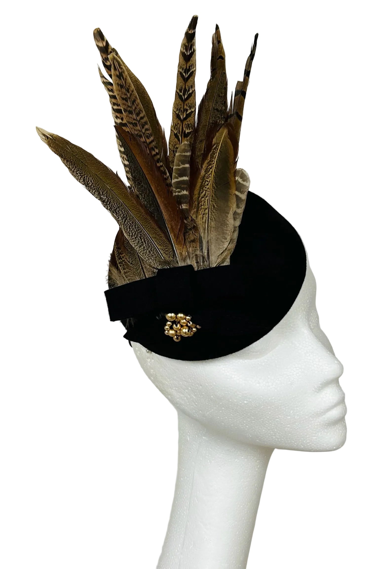 Black felt headpiece