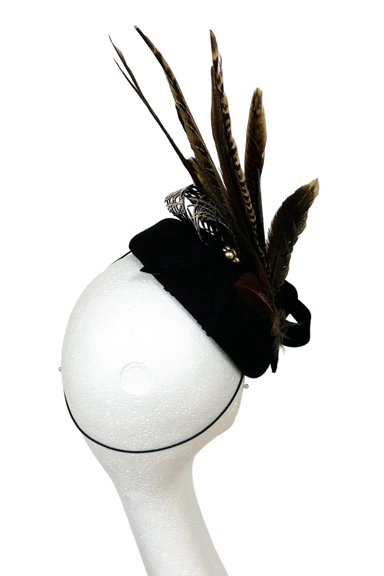 Black felt headpiece