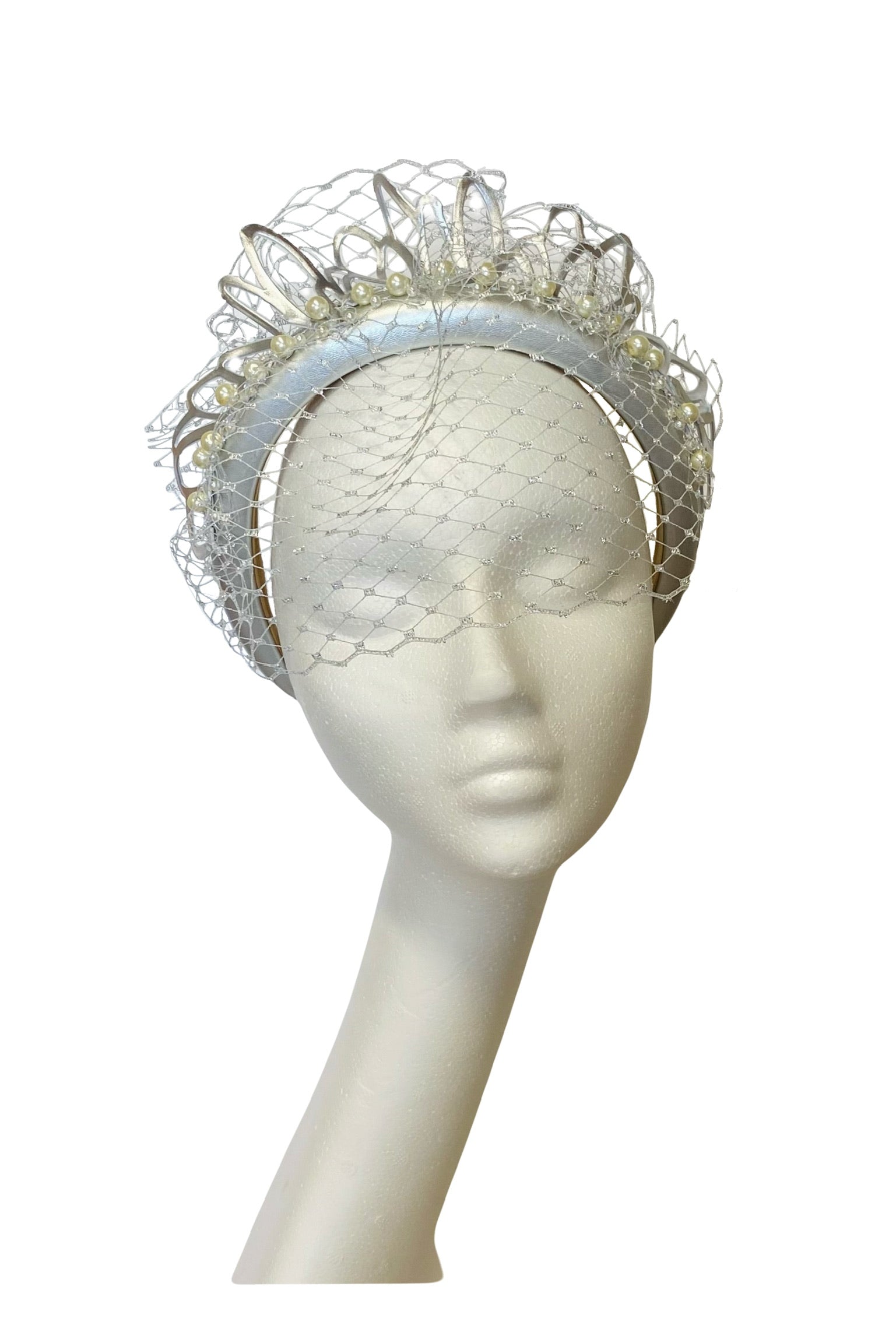 Silver headband to hire