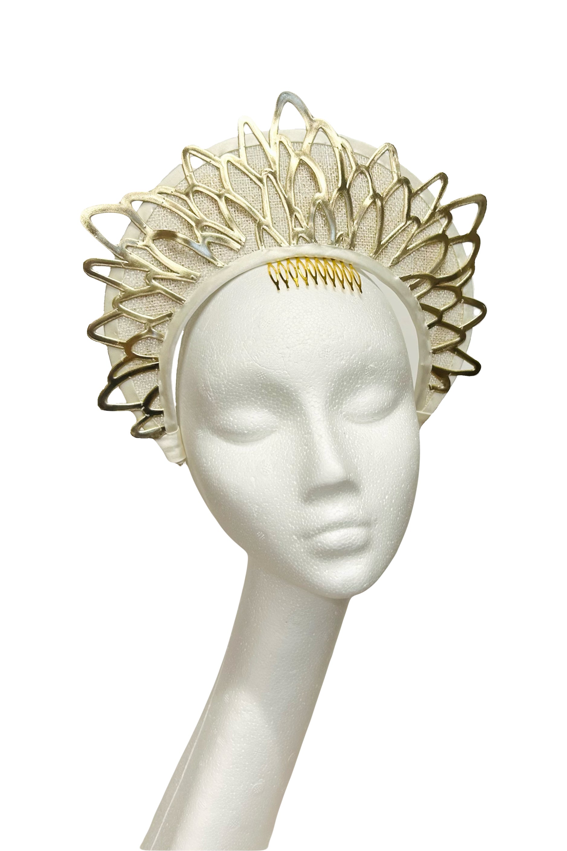 ivory and gold halo crown