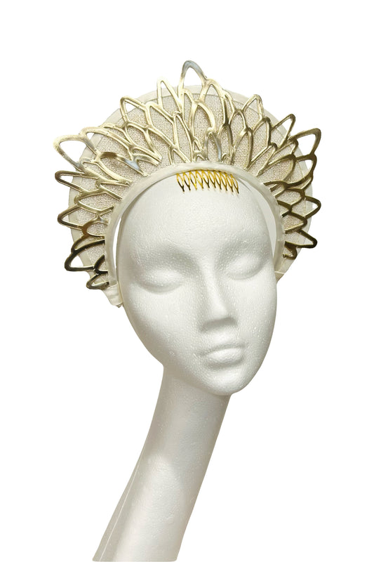 ivory and gold halo crown