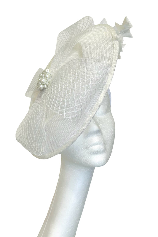 White headpiece to hire