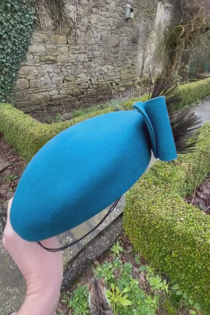 Teal headpiece for hire
