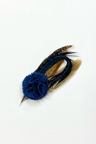 Blue Tweed Hat Pin