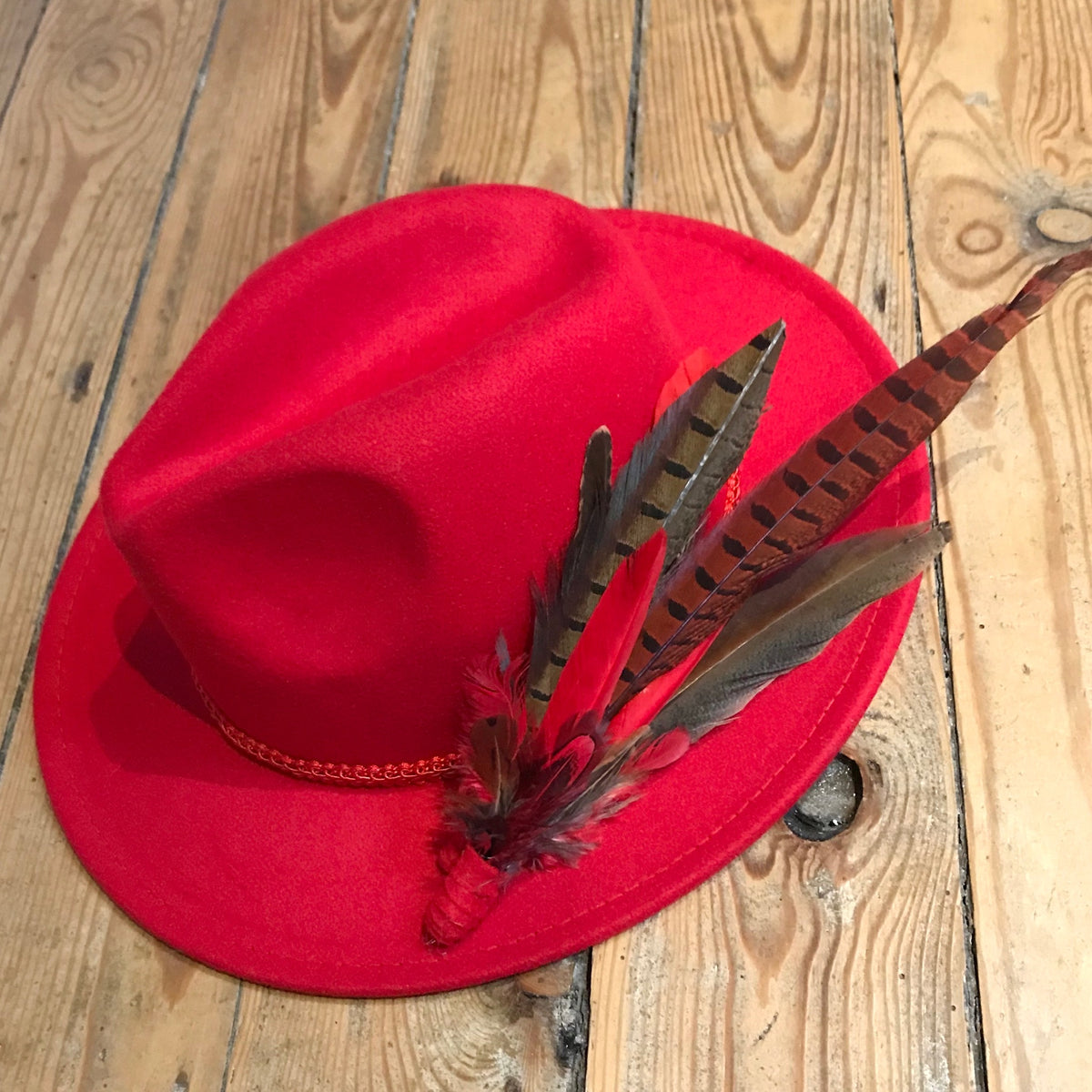 Red Pin Hat Pattern Red Feather Hat Pin for Fedora Hats and winter occasions. – Alison Roe ...