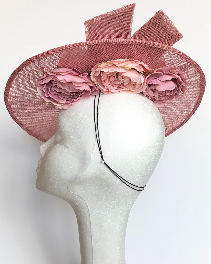 Blush Pink Ascot hat for hire. Alison Roe Millinery Tipperary