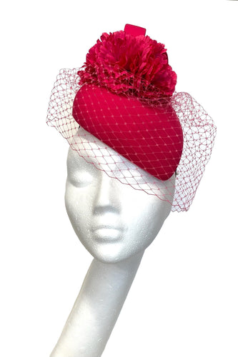 Coral Pink Headpiece for Hire (PK35)
