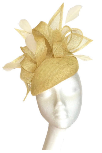 Primrose yellow designer headpiece
