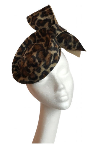 Leopard print felt hat to hire