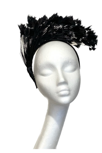 Black feather headpiece