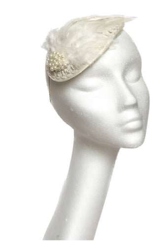 ivory bridal feathered headpiece