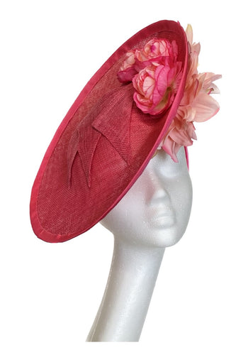 Large raspberry pink hat to hire