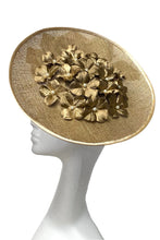 Gold designer headpiece for weddings and ladies day