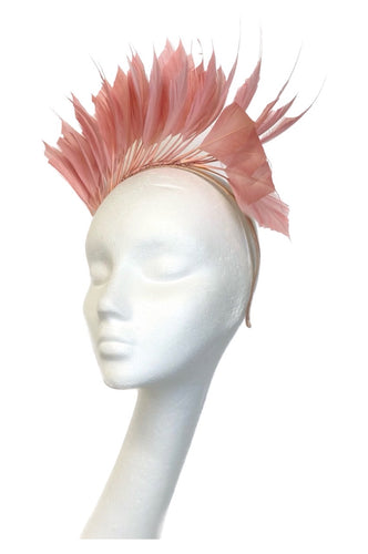 Blush Pink Feather Crown Headpiece for Hire (PK30)