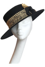 black and gold wedding hat to hire