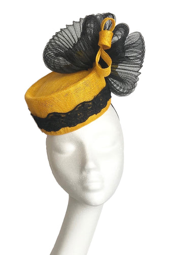 Black & yellow headpiece to hire
