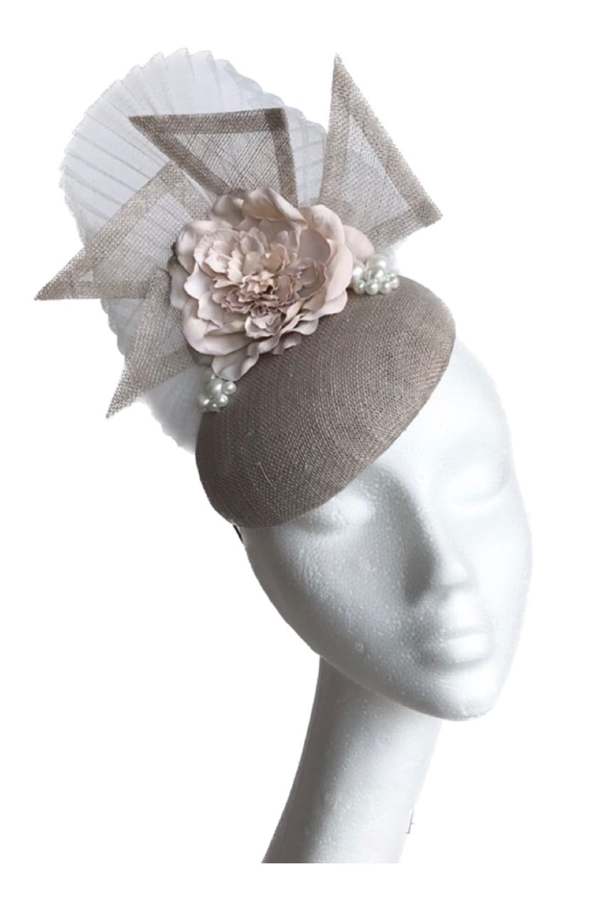 Taupe headpiece to hire